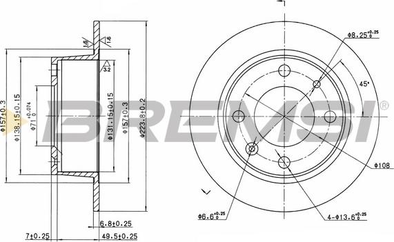 Bremsi CD6052S - Brake Disc autospares.lv