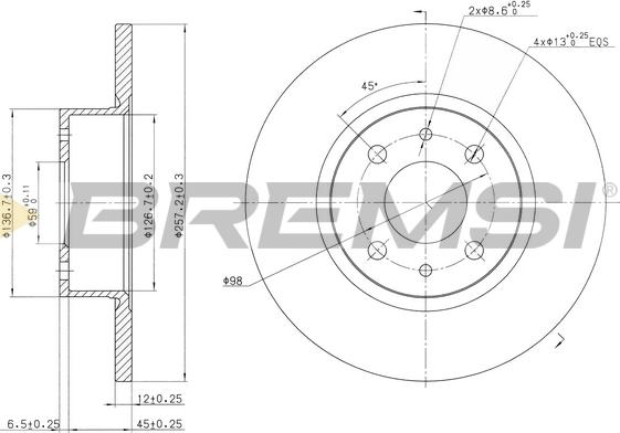 Bremsi CD6068S - Brake Disc autospares.lv