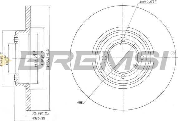 Bremsi CD6012S - Brake Disc autospares.lv