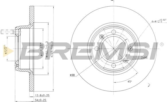 Bremsi CD6088S - Brake Disc autospares.lv