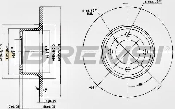 Bremsi CD6035S - Brake Disc autospares.lv