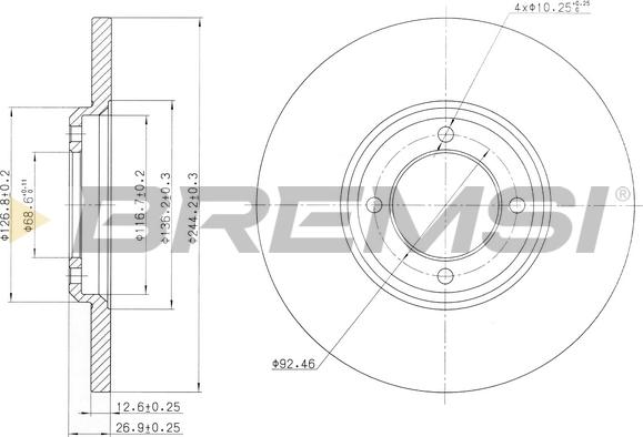 Bremsi CD6023S - Brake Disc autospares.lv