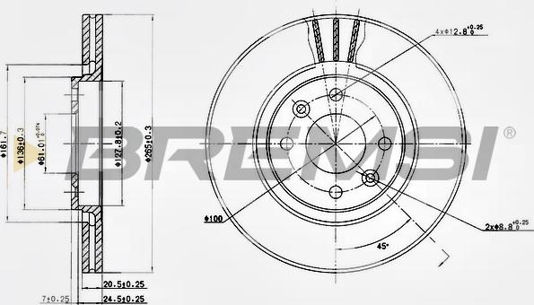 Bremsi CD6199V - Brake Disc autospares.lv