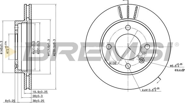 Bremsi CD6145V - Brake Disc autospares.lv