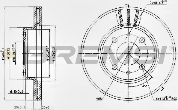 Bremsi CD6148V - Brake Disc autospares.lv