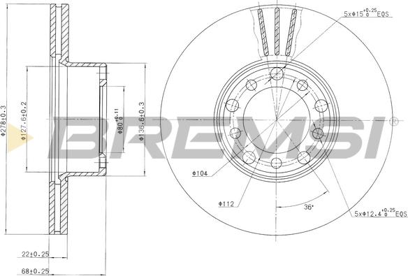 Bremsi CD6143V - Brake Disc autospares.lv