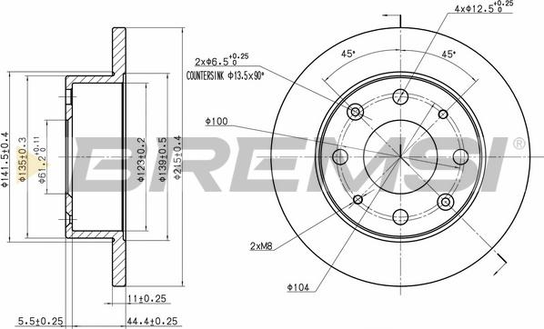 Bremsi CD6106S - Brake Disc autospares.lv