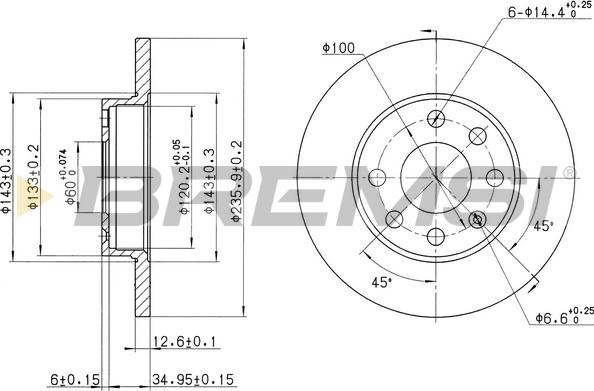 Bremsi CD6116S - Brake Disc autospares.lv