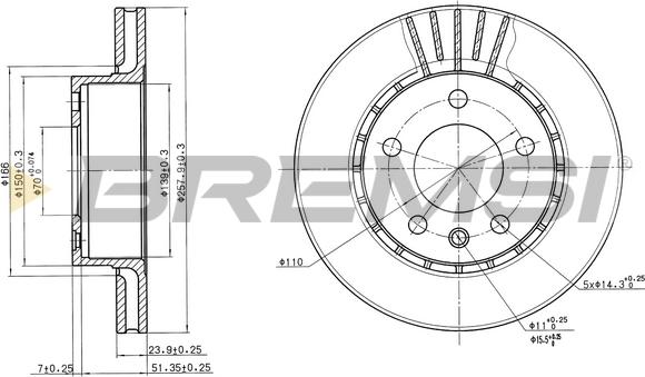 Bremsi CD6188V - Brake Disc autospares.lv