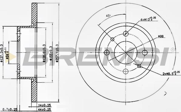 Bremsi CD6129S - Brake Disc autospares.lv