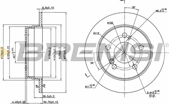 Bremsi CD6122S - Brake Disc autospares.lv