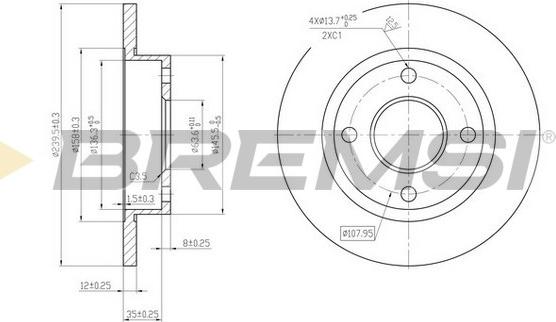 Bremsi CD6845S - Brake Disc autospares.lv