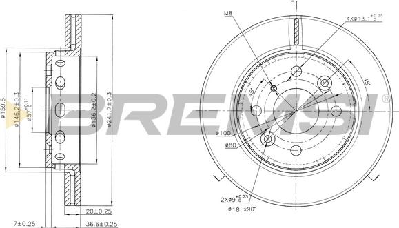 Bremsi CD6854V - Brake Disc autospares.lv