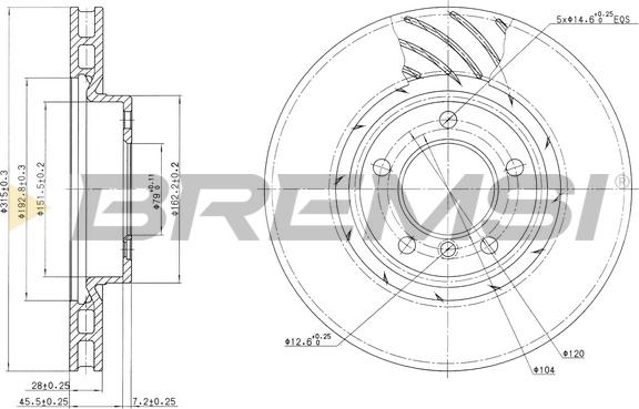 Bremsi CD6804V - Brake Disc autospares.lv