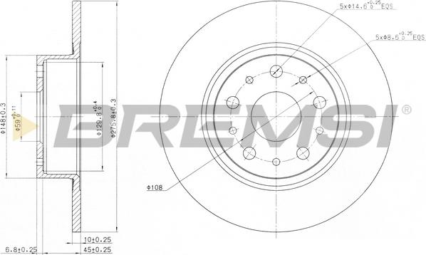 Bremsi CD6805S - Brake Disc autospares.lv