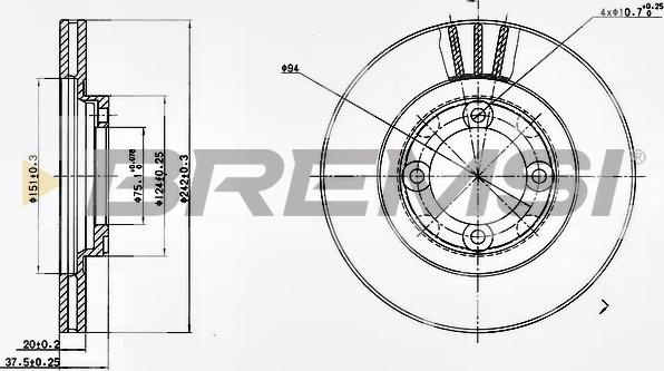 Bremsi CD6394V - Brake Disc autospares.lv