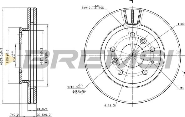 Bremsi CD6395V - Brake Disc autospares.lv