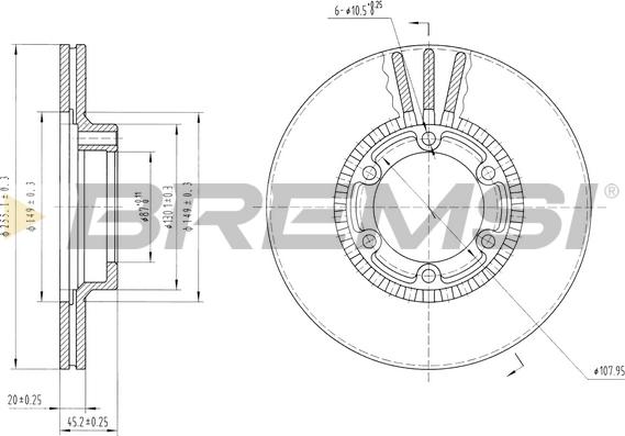 Bremsi CD6392V - Brake Disc autospares.lv