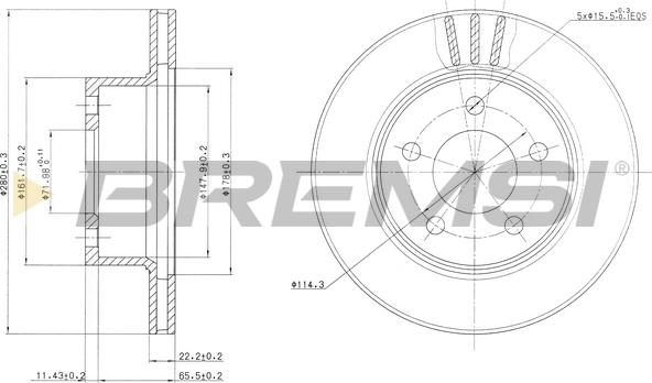 Bremsi CD6367V - Brake Disc autospares.lv