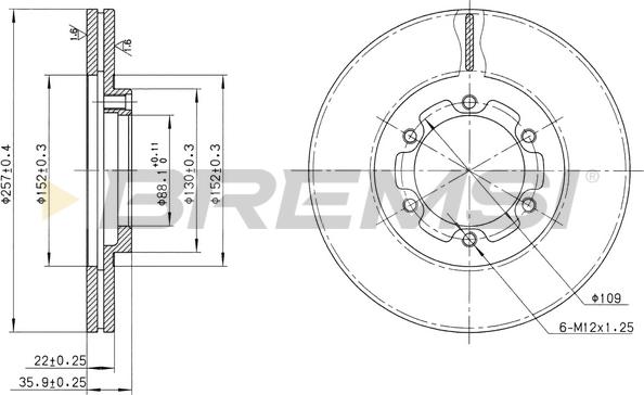 Bremsi CD6385V - Brake Disc autospares.lv