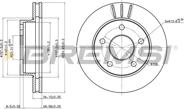 Bremsi CD6370V - Brake Disc autospares.lv