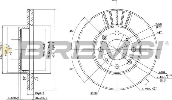 Bremsi CD6377V - Brake Disc autospares.lv