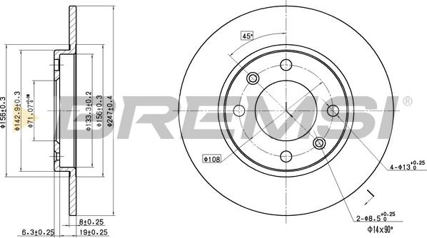 Bremsi CD6244S - Brake Disc autospares.lv