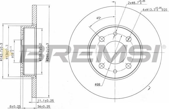 Bremsi CD6240S - Brake Disc autospares.lv