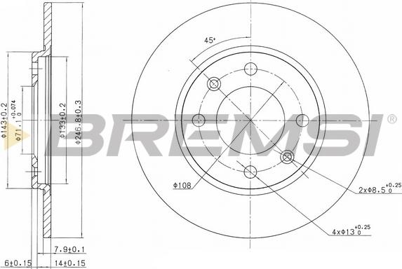 Bremsi CD6263S - Brake Disc autospares.lv