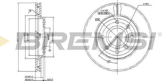 Bremsi CD6214V - Brake Disc autospares.lv