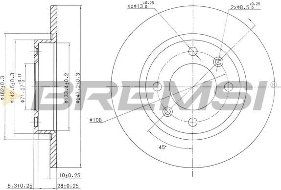 Bremsi CD6238S - Brake Disc autospares.lv