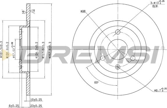 Bremsi CD6229S - Brake Disc autospares.lv