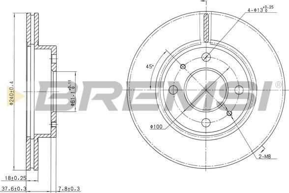 Bremsi CD6227V - Brake Disc autospares.lv