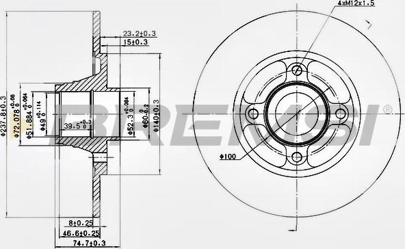 Bremsi CD6752S - Brake Disc autospares.lv