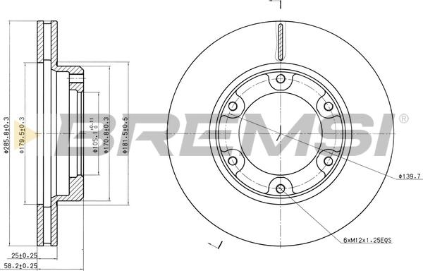 Bremsi CD6701V - Brake Disc autospares.lv