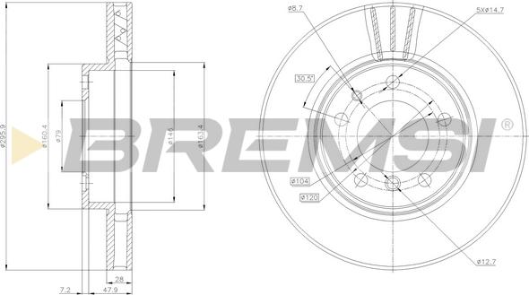 Bremsi CD6712V - Brake Disc autospares.lv