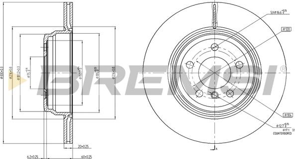 Bremsi CD8404V - Brake Disc autospares.lv