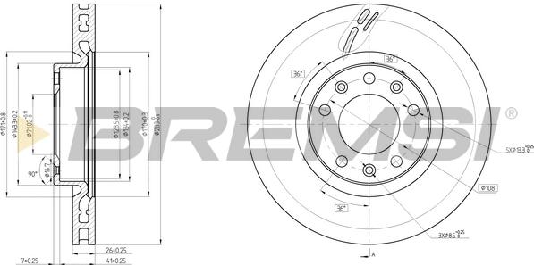 Bremsi CD8405V - Brake Disc autospares.lv