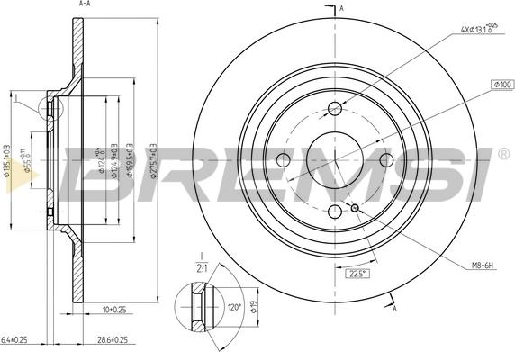 Bremsi CD8593S - Brake Disc autospares.lv