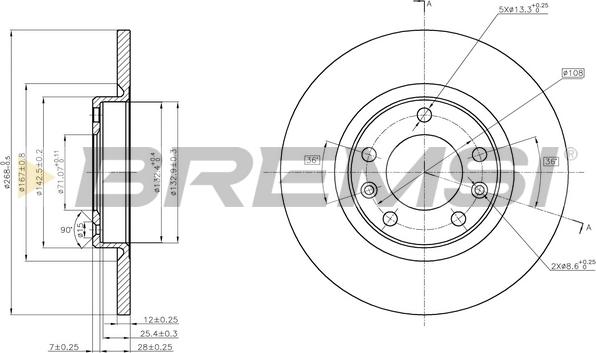 Bremsi CD8569S - Brake Disc autospares.lv