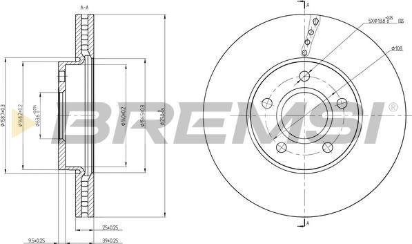 Bremsi CD8509V - Brake Disc autospares.lv