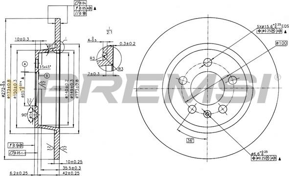 Bremsi CD8691S - Brake Disc autospares.lv