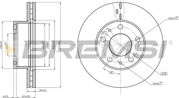 Bremsi CD8659V - Brake Disc autospares.lv