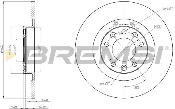 Bremsi CD8654S - Brake Disc autospares.lv