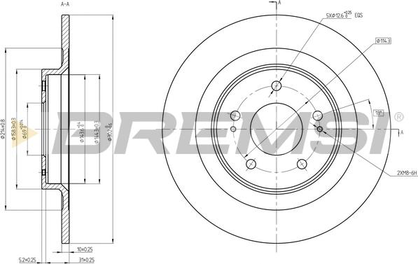 Bremsi CD8652S - Brake Disc autospares.lv