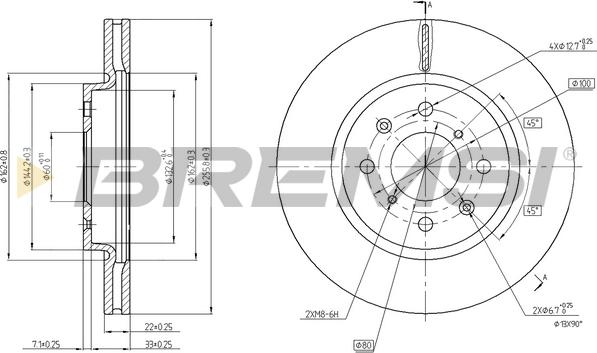 Bremsi CD8070V - Brake Disc autospares.lv