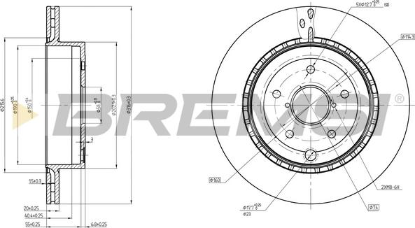 Bremsi CD8140V - Brake Disc autospares.lv