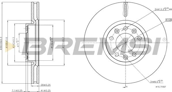 Bremsi CD8156V - Brake Disc autospares.lv