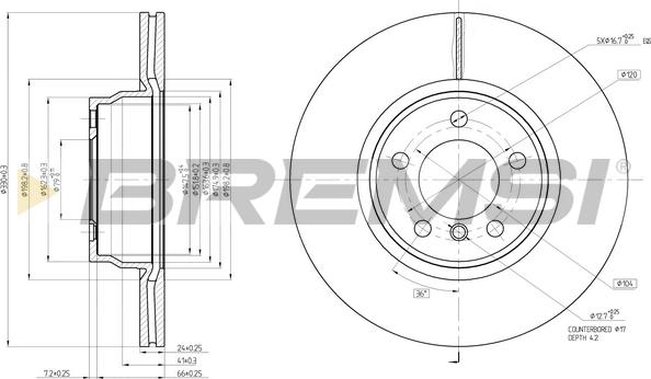 Bremsi CD8315V - Brake Disc autospares.lv