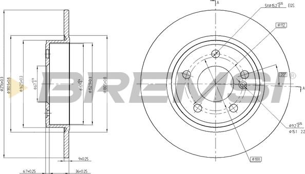 Bremsi CD8335S - Brake Disc autospares.lv